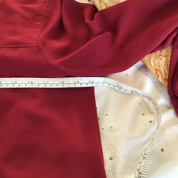 LOFT - Red long sleeve blouse scoop neck - Picture 7 of 8